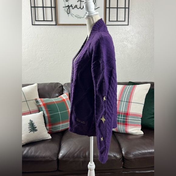 Taylor Swift Speak Now TV Taylor's Version Cardigan Purple Gold Stars Size MD/LG - Picture 12 of 16
